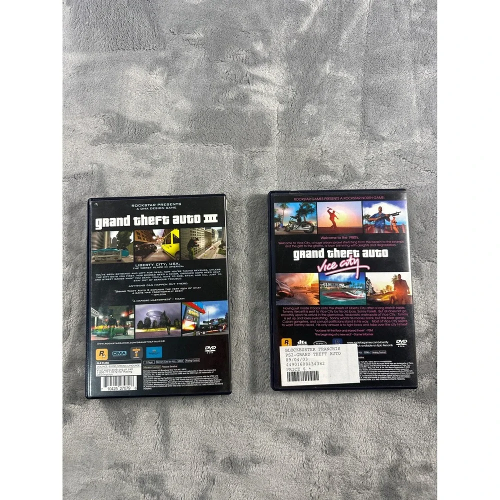 Grand Theft Auto III & Vice City PS2 Bundle GTA 3 Sony PlayStation 2 Games Lot